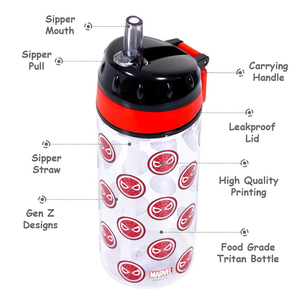 Eazy Kids - Marvel Spiderman Water Bottle w/ Carry Handle - 420ml