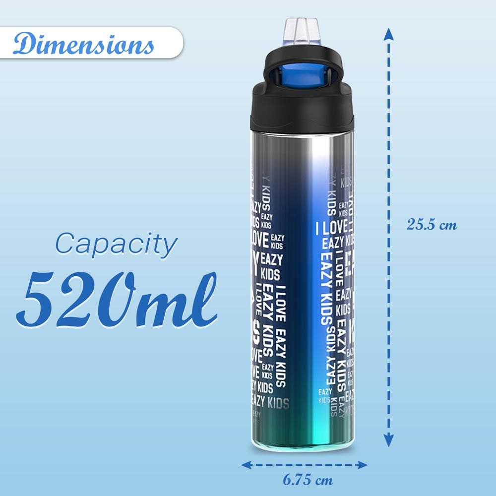 Eazy Kids - Double Wall Stainless Steel Water Bottle - Blue - 530ml