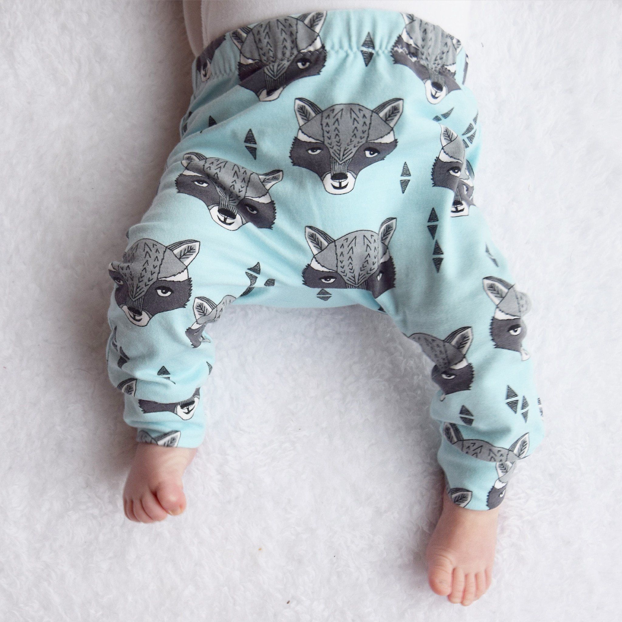 Fred & Noah Organic Blue Racoon Print Leggings