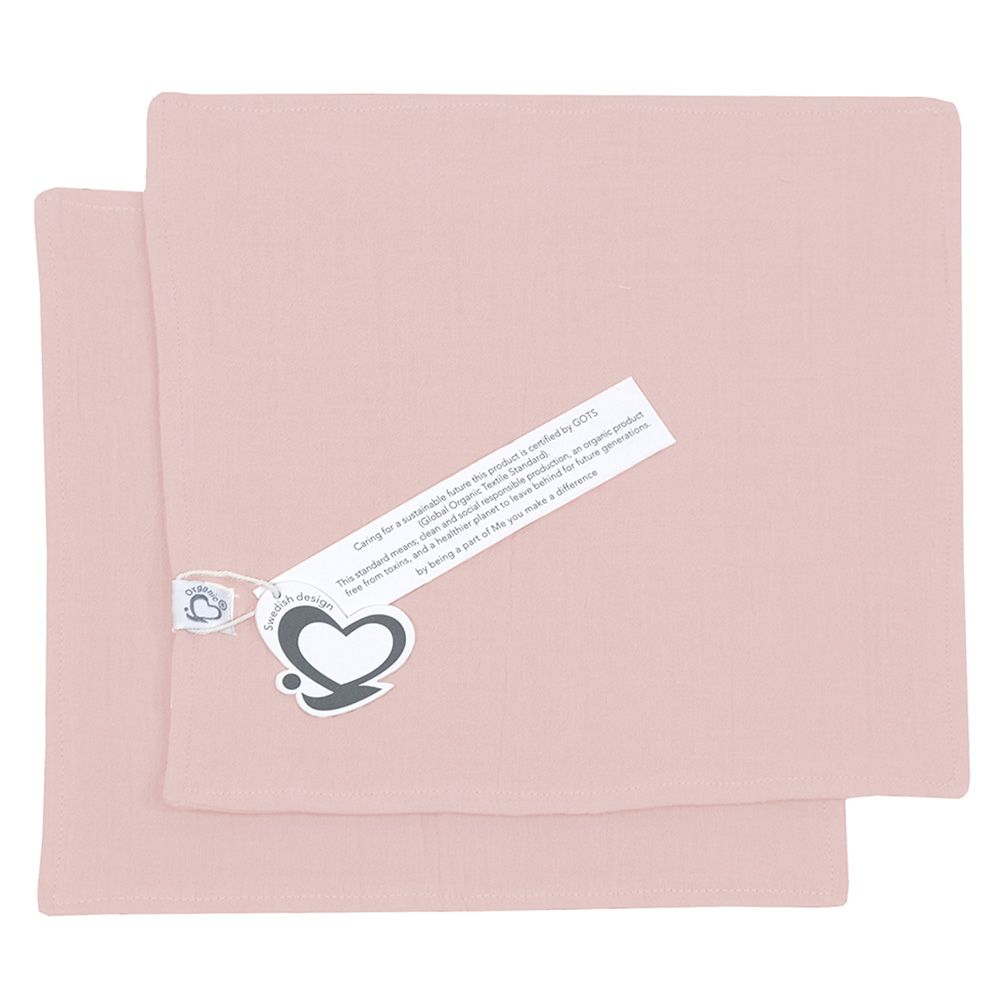 Me - Crinkle Muslin Organic Burp Towel - Blush - 2 Pcs