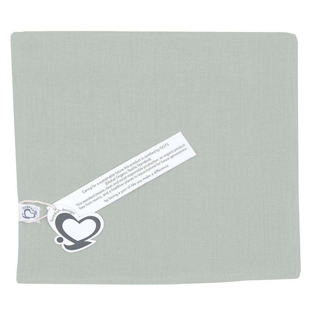 Me - Crinkle Muslin Organic Burp Towel - Dove - 2 Pcs