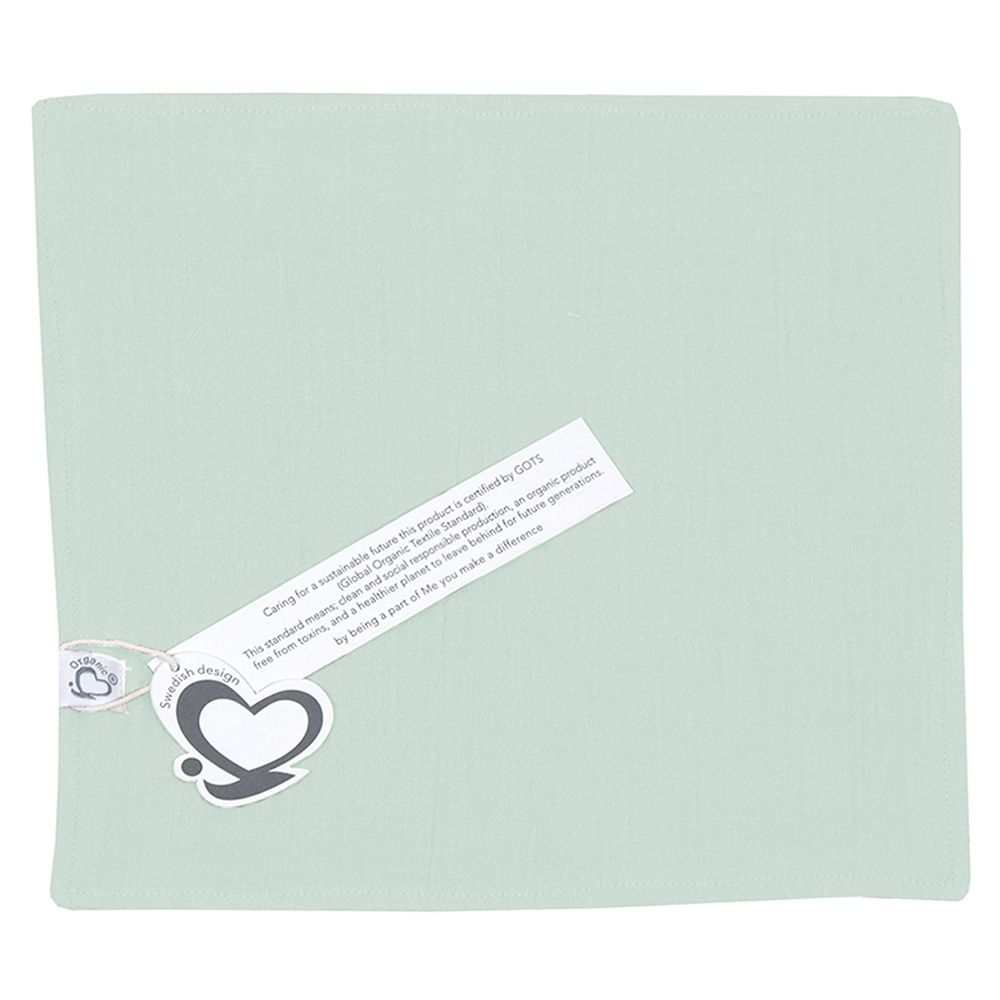 Me - Crinkle Muslin Organic Burp Towel - Sage - 2 Pcs