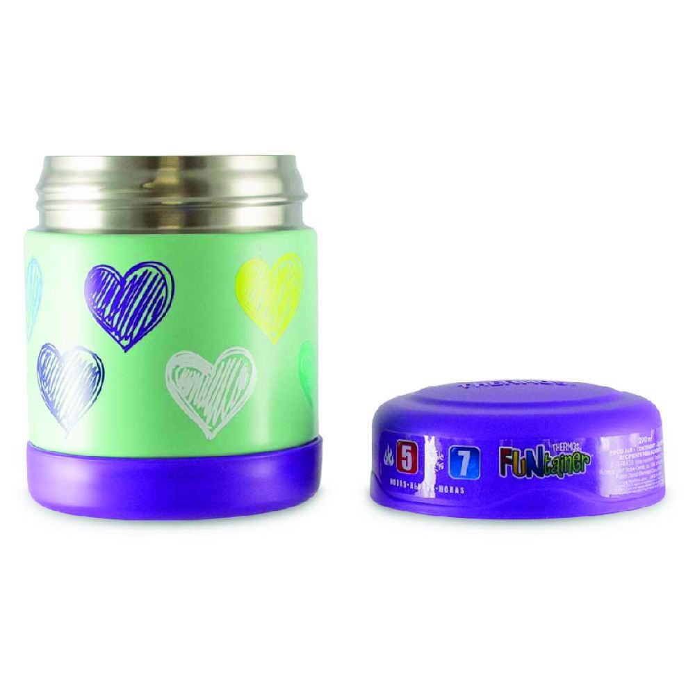 Thermos - Stainless Steel Vaccum Insulated Food Jar - Hearts - 290 ml