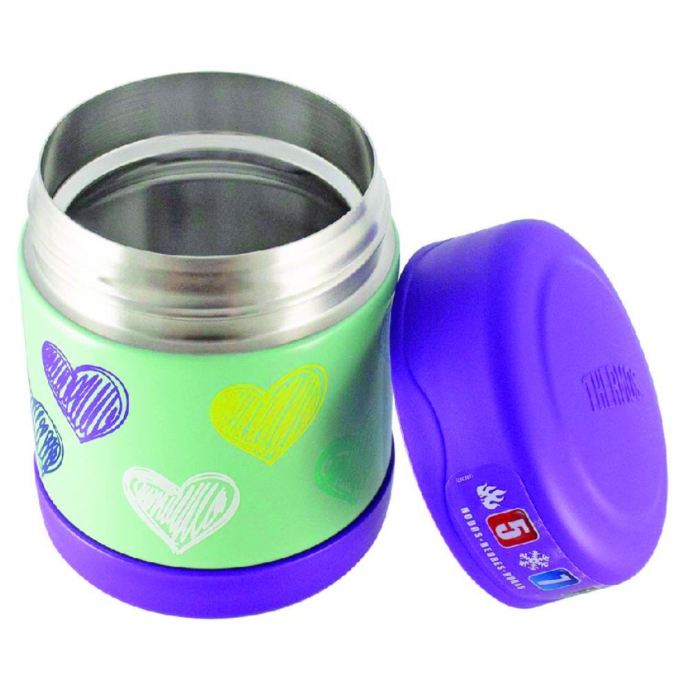 Thermos - Stainless Steel Vaccum Insulated Food Jar - Hearts - 290 ml