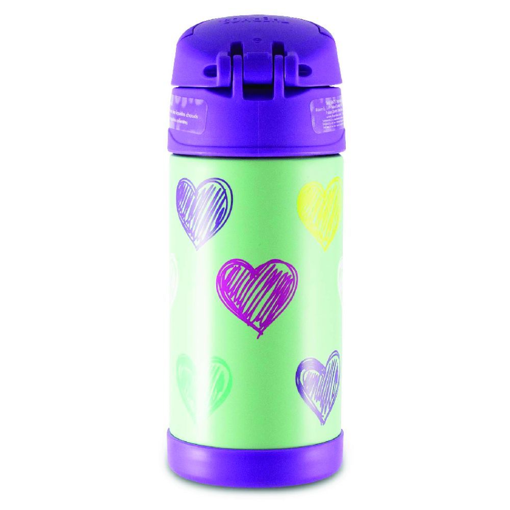 Thermos - Stainless Steel Vaccum Insulated Bottle - Hearts - 355 ml