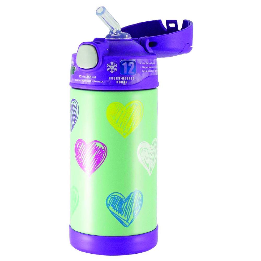 Thermos - Stainless Steel Vaccum Insulated Bottle - Hearts - 355 ml