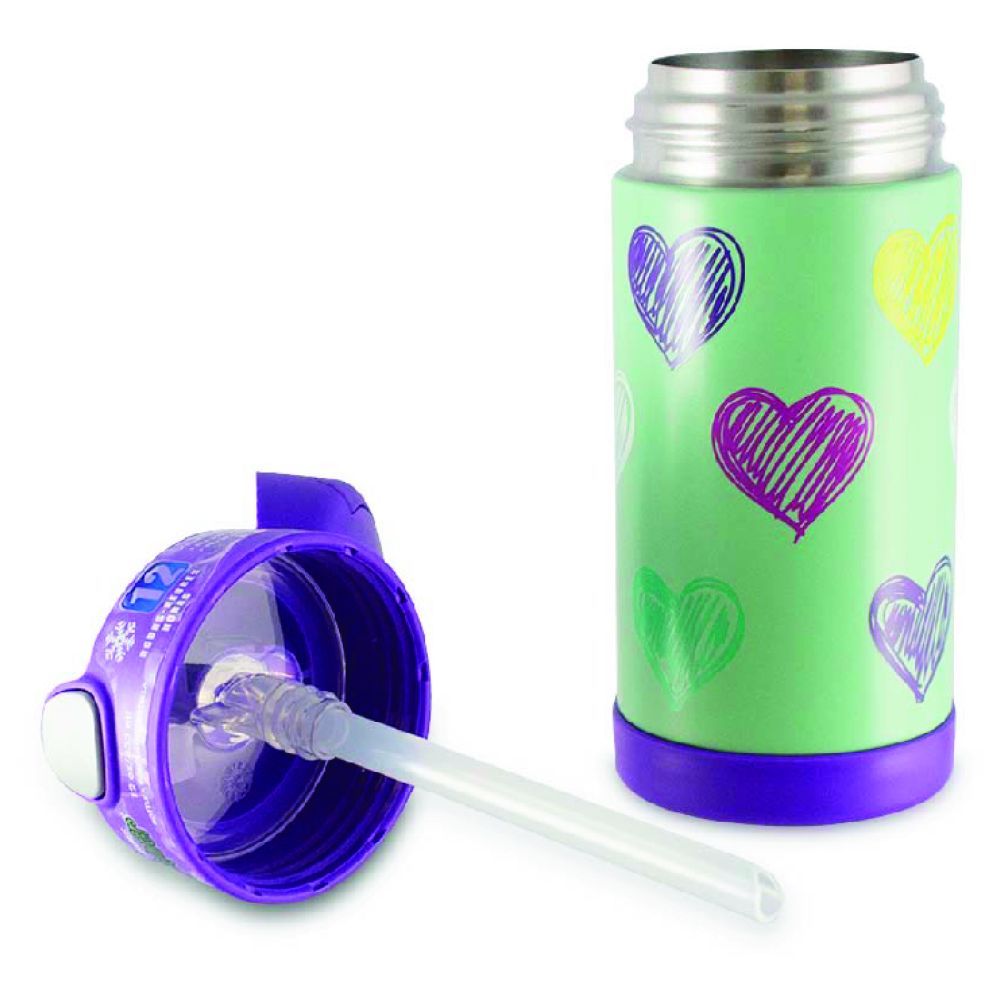 Thermos - Stainless Steel Vaccum Insulated Bottle - Hearts - 355 ml