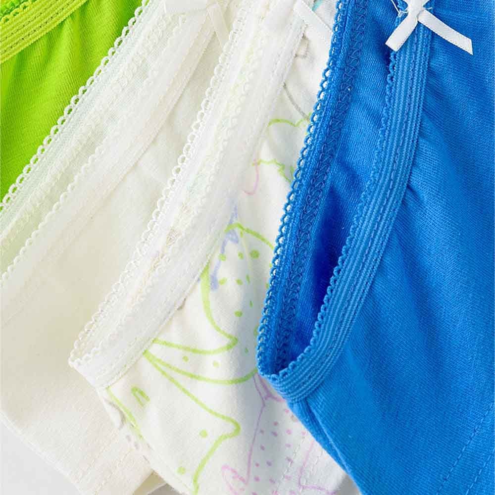 Jelliene - 5pc-Set - Girl's Soft Cotton Briefs - Blue/Green