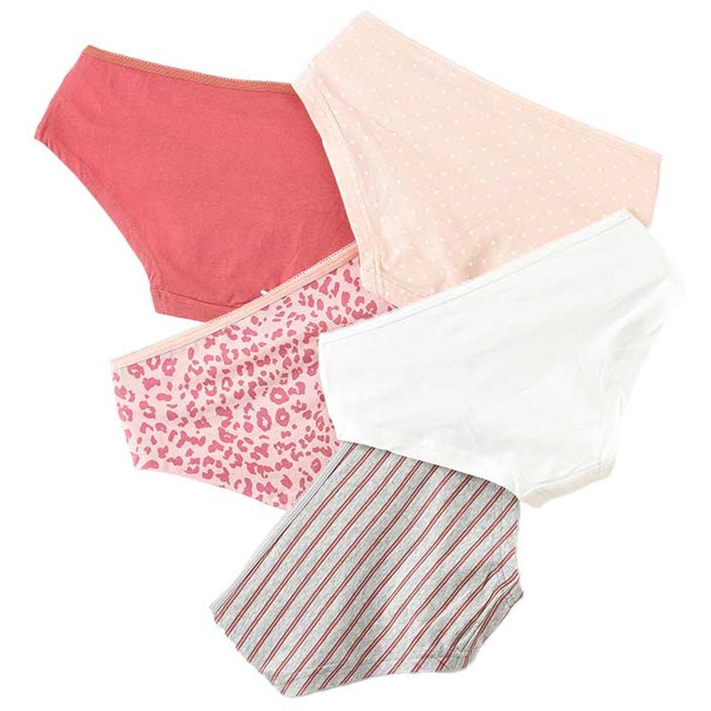 Jelliene - 5pc-Set - Girl's Soft Cotton Briefs - Pink