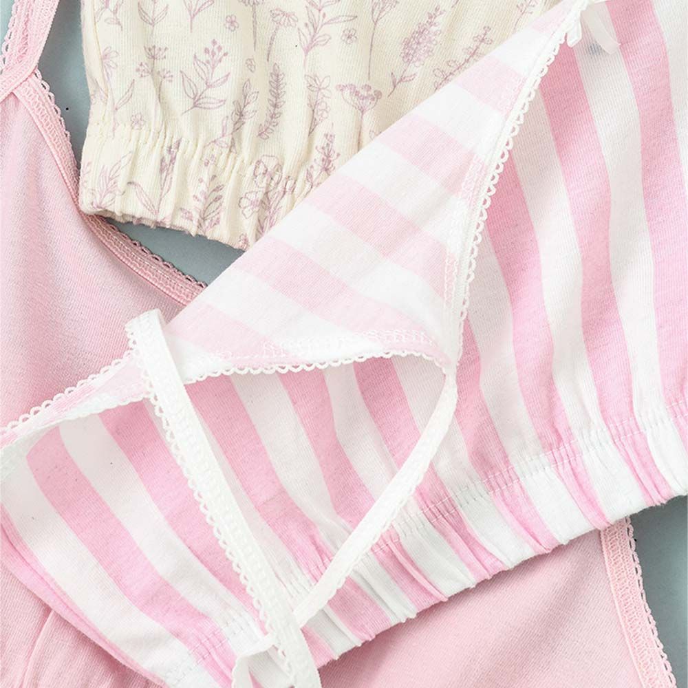 Jelliene - 3pc-Set - Girl's Cotton Training Bras - Pink_8-9Y