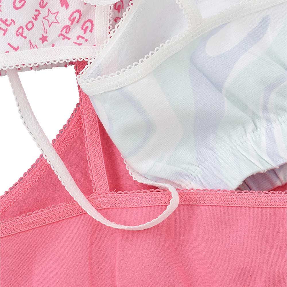 Jelliene - 3pc-Set - Girl's Cotton Training Bras - Pink/White