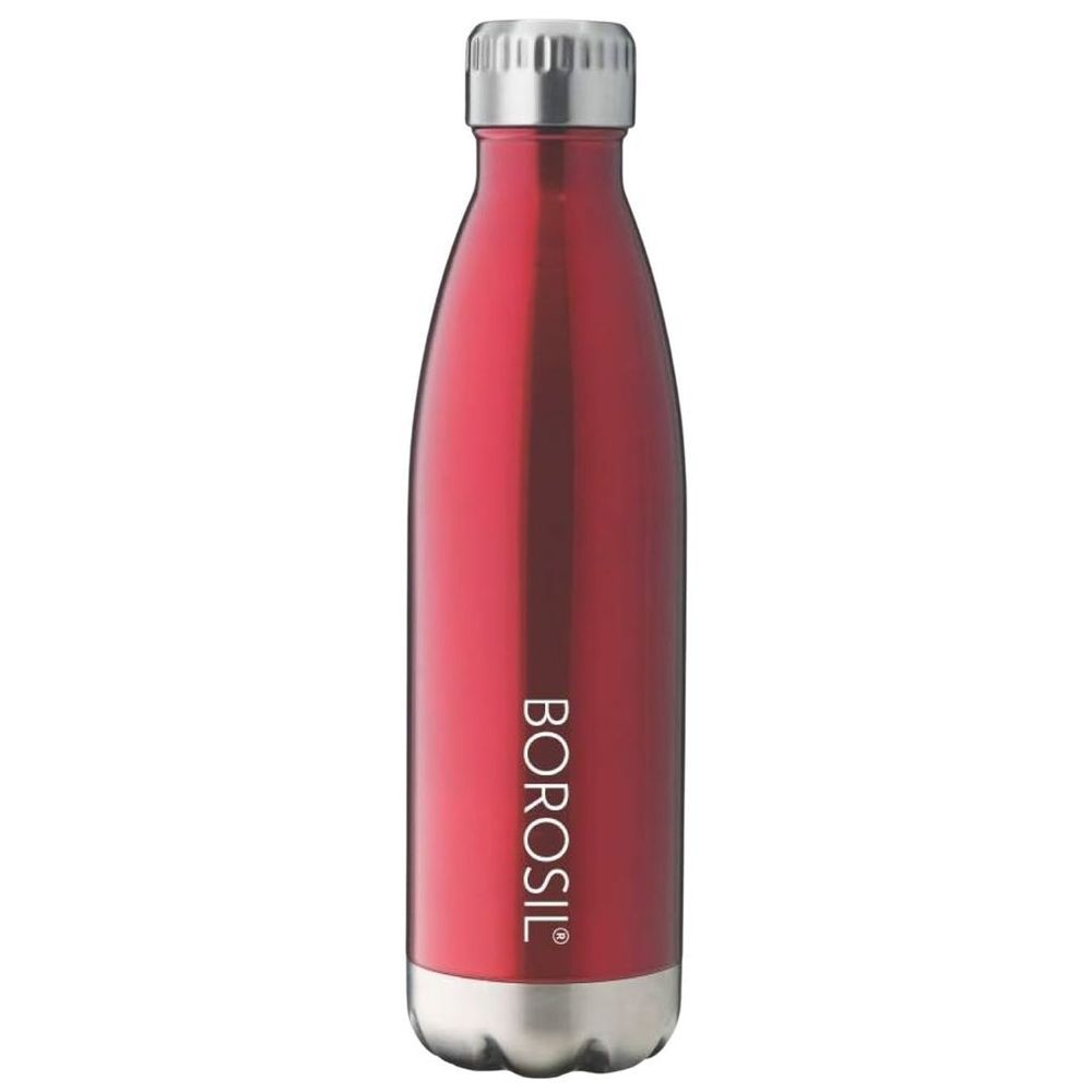 Borosil - Vacuum Insulated Trans Bolt Water Bottle - Red - 500 ml