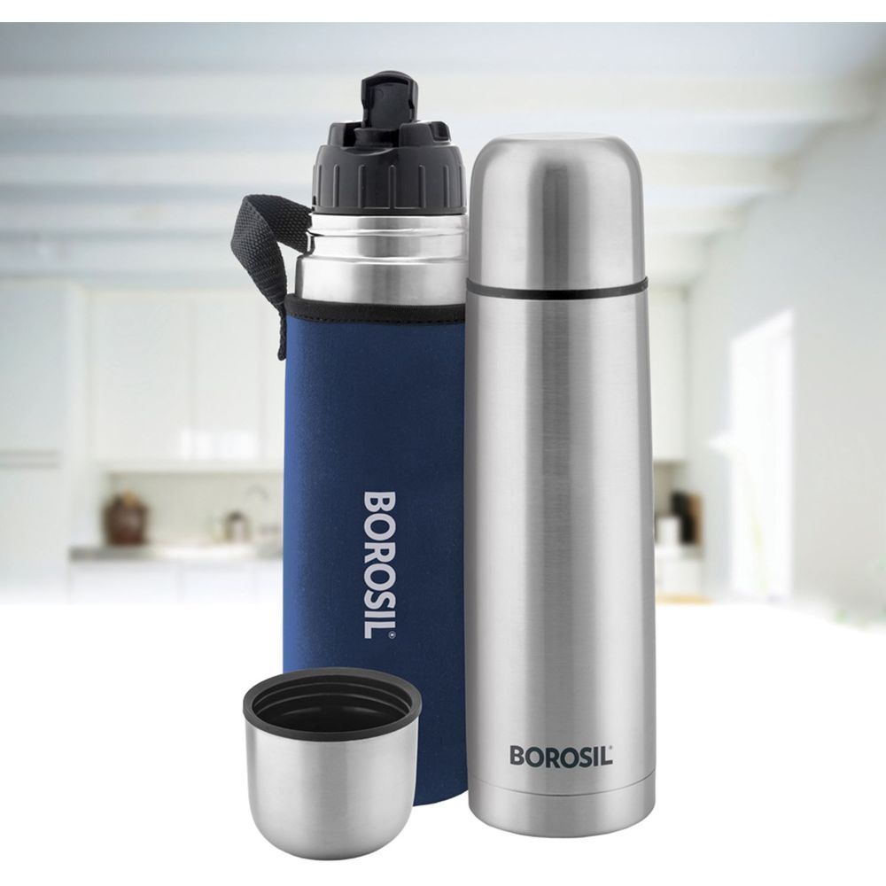 Borosil - Vacuum Insulated Thermo Flask With Carry Jacket - 1000 ml