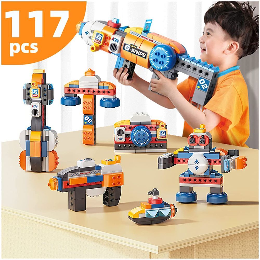 Feelo - 7-In-1 Stem Gun Building Blocks - 117 Pcs