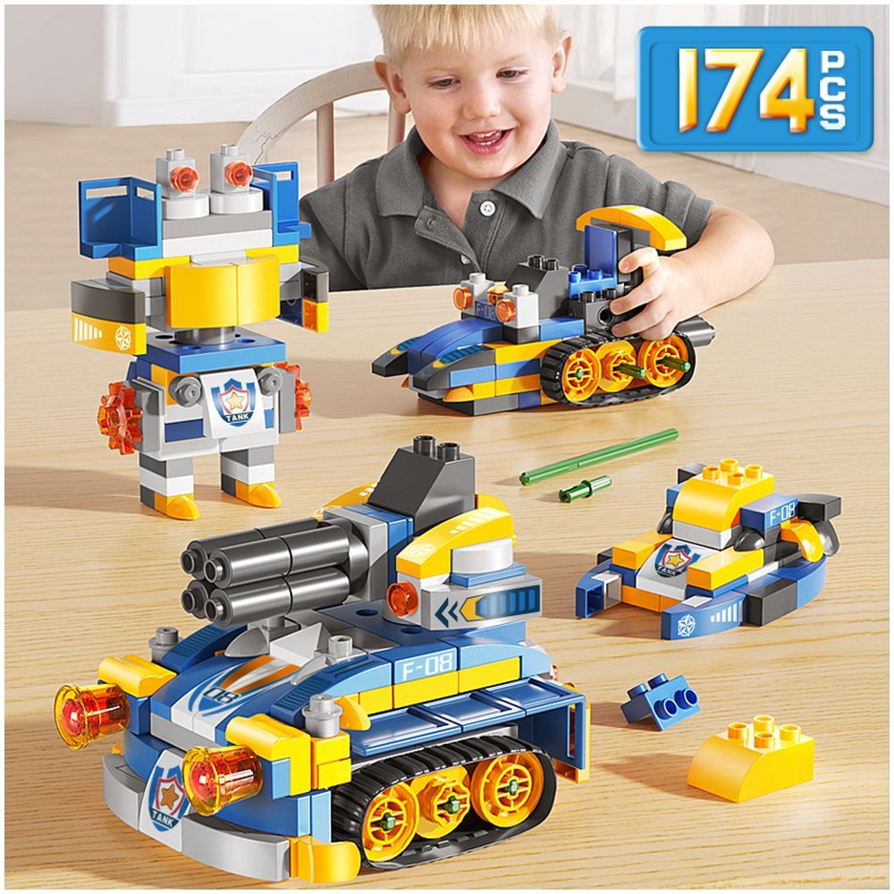 Feelo - 6-In-1 Vehicles Building Blocks Set - 174 Pcs