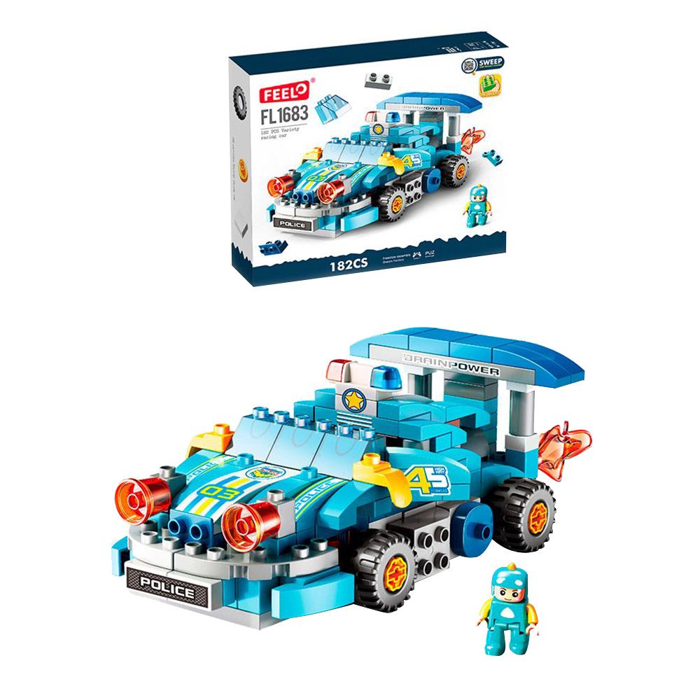 Feelo - Police Car And Robot Building Blocks Set - 182 Pcs