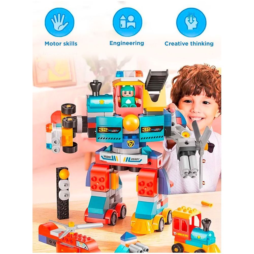 Feelo - 7-In-1 Transformer Robot Building Blocks - 172 Pcs