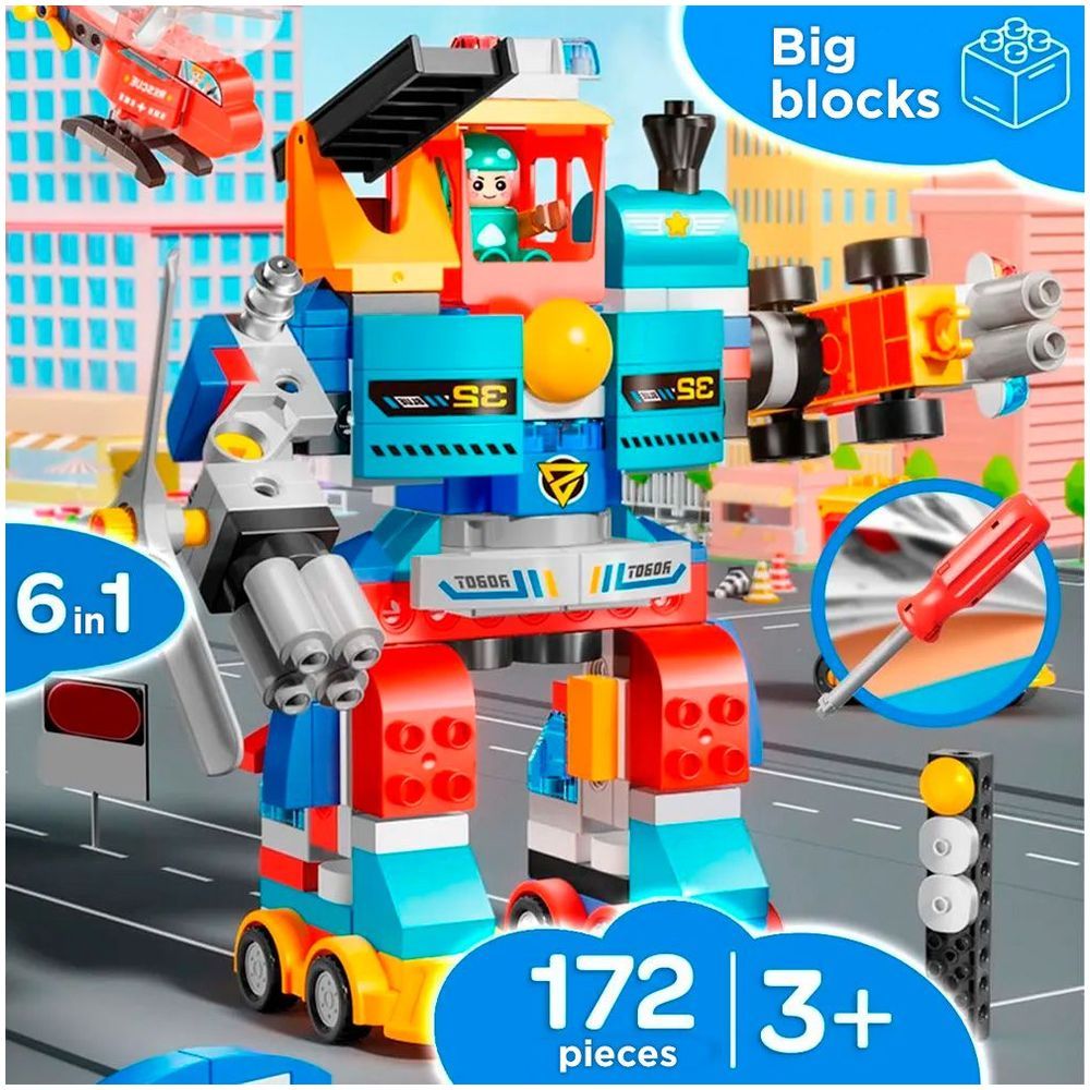 Feelo - 7-In-1 Transformer Robot Building Blocks - 172 Pcs