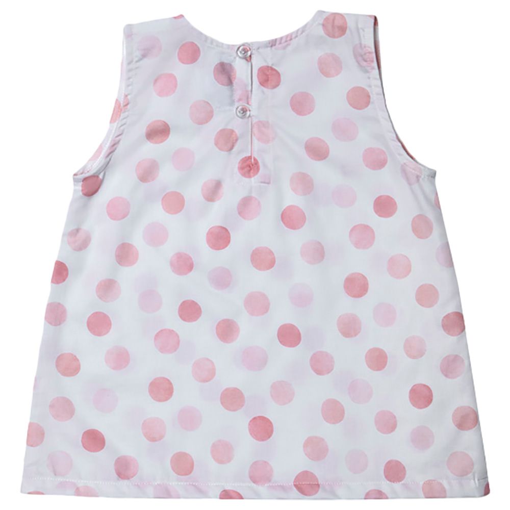 Jules & Juliette - Fleur Sleeveless Baby Blouse - Polka Pink