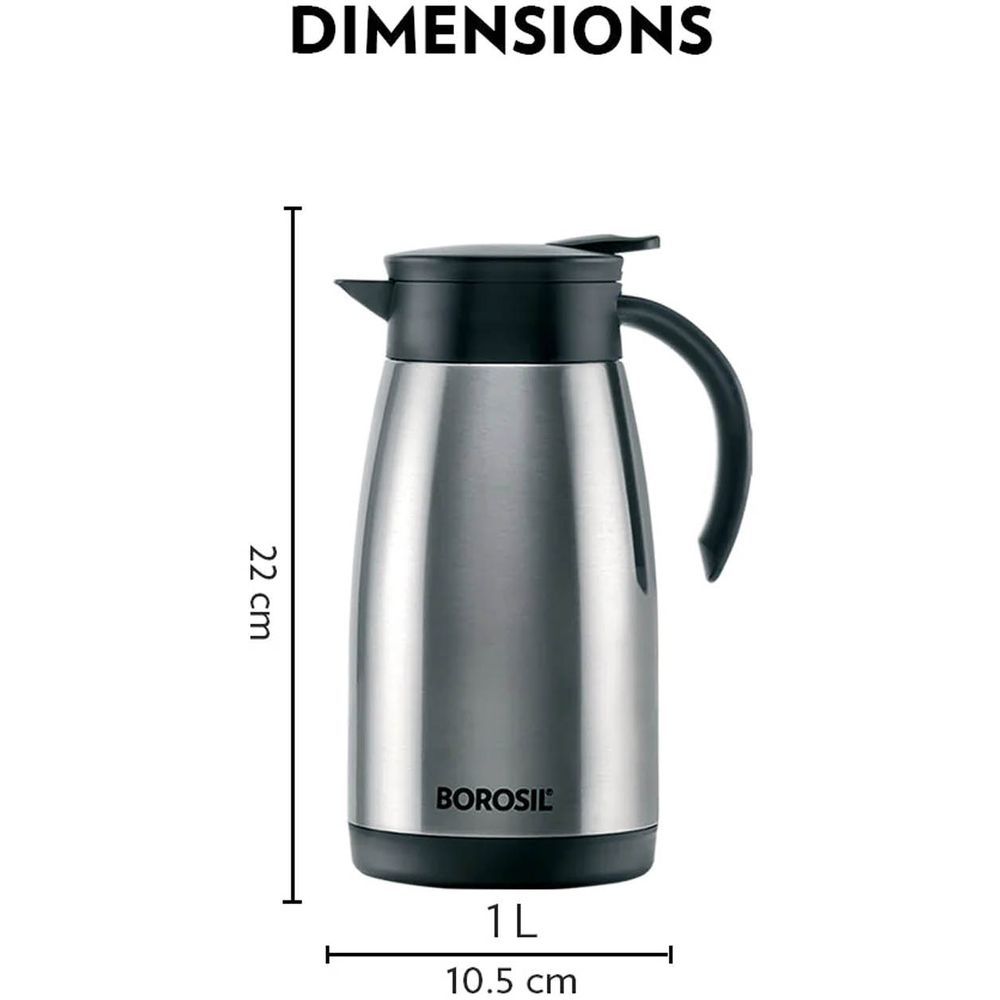 Borosil - Vacuum Insulated Stainless Steel Teapot - Silver - 1 L