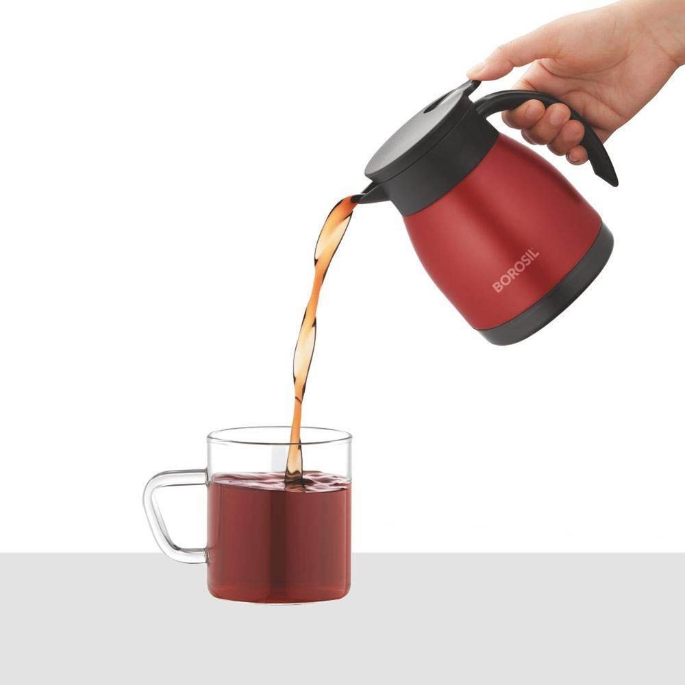 Borosil - Vacuum Insulated Stainless Steel Teapot - Red - 500 ml