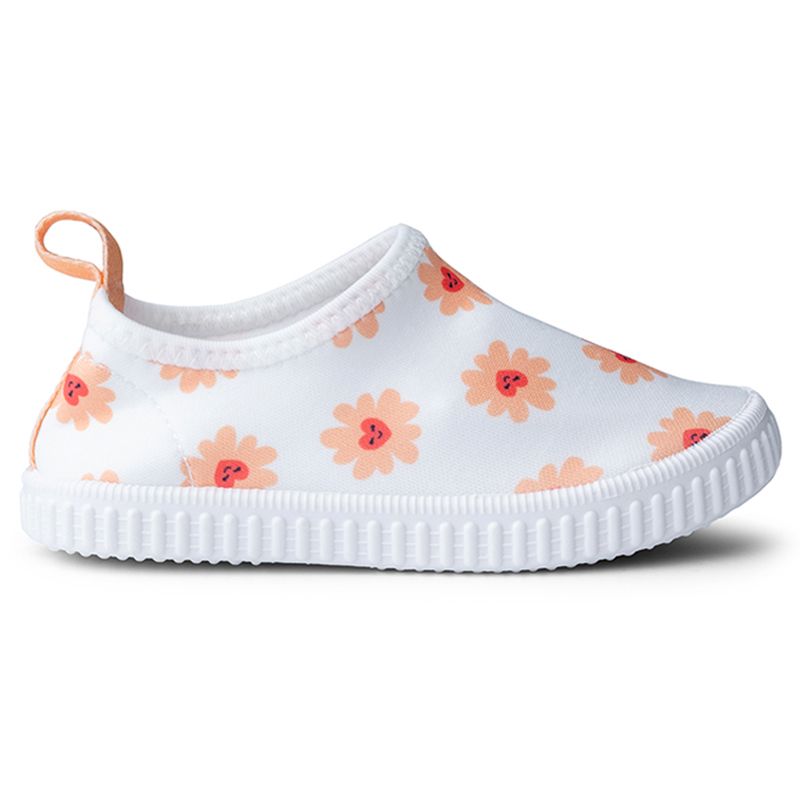 Swim Essentials - Flower Hearts Lycra Anti-Slip Sole Watershoe - White