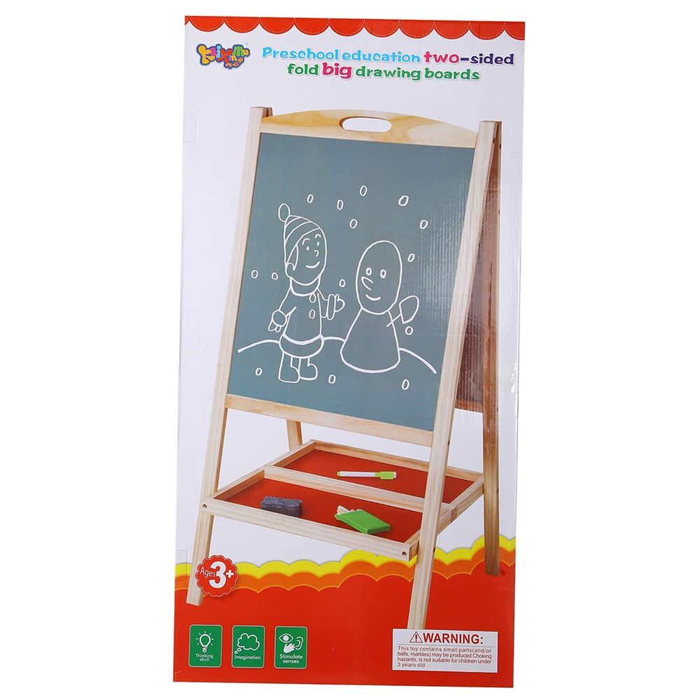 Factory Price - 2 Sided Wooden Easel Board w/ Accessories & Abacus