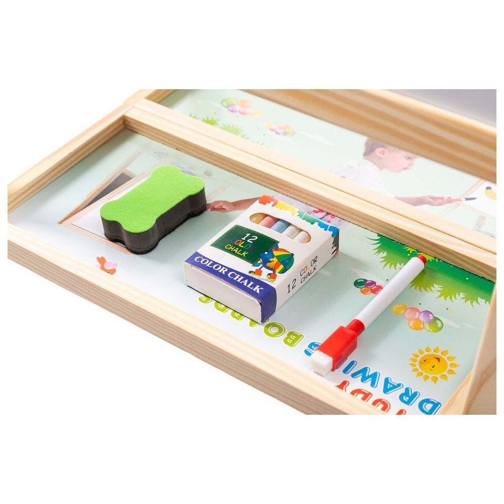 Factory Price - Magnetic Wooden Easel Board w/ Accessories & Abacus