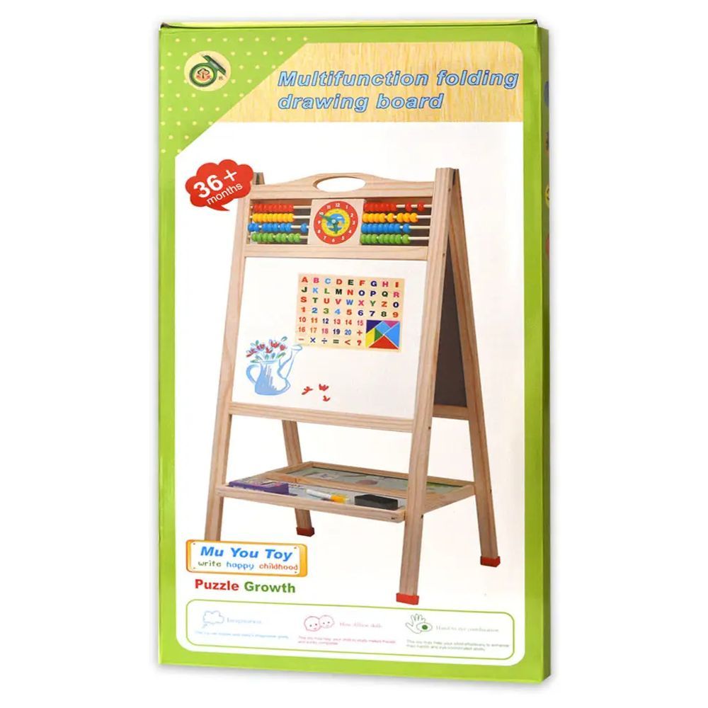 Factory Price - Magnetic Wooden Easel Board w/ Accessories & Abacus