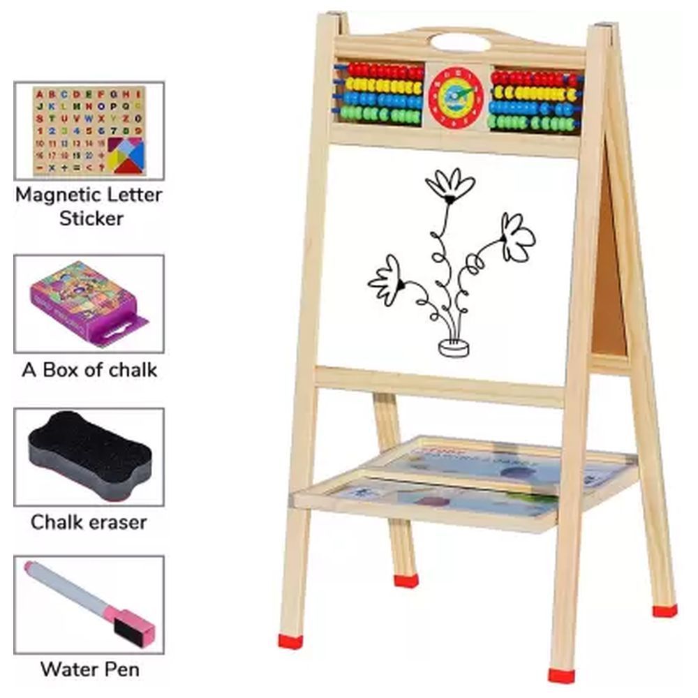 Factory Price - Magnetic Wooden Easel Board w/ Accessories & Abacus