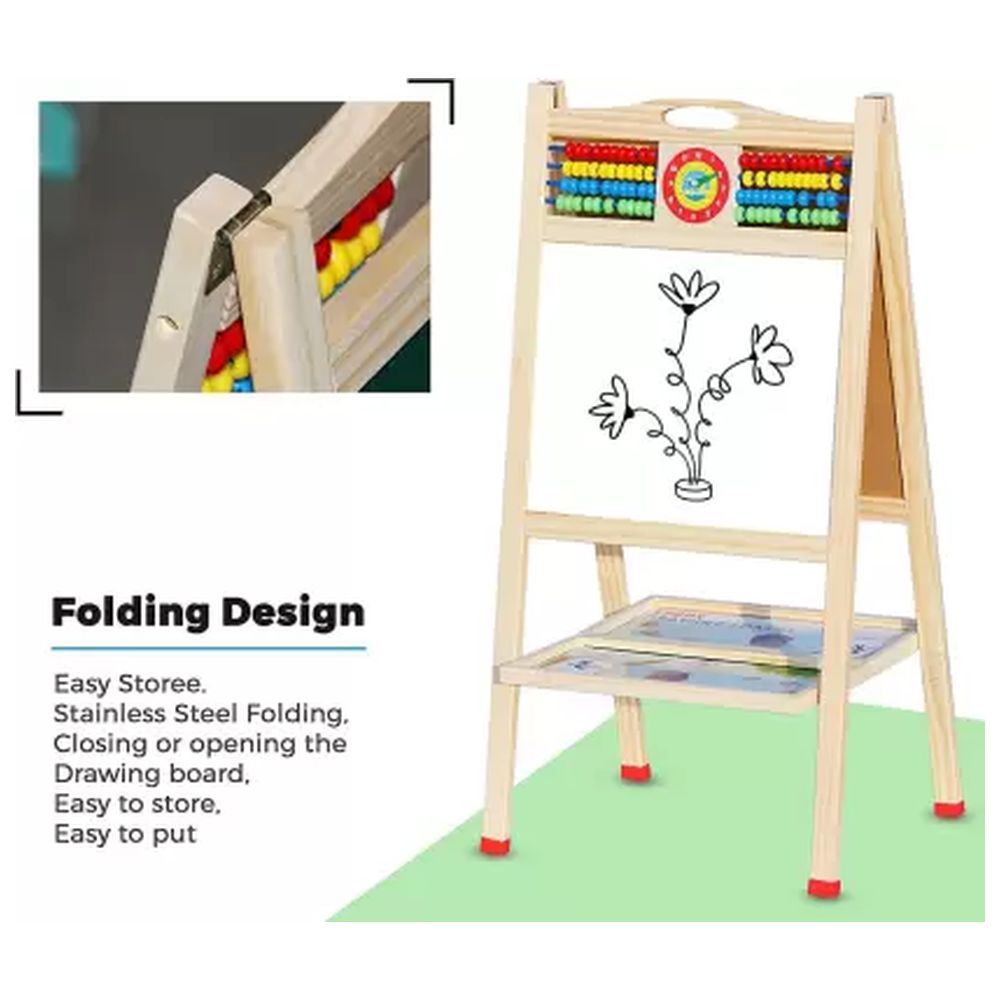 Factory Price - Magnetic Wooden Easel Board w/ Accessories & Abacus