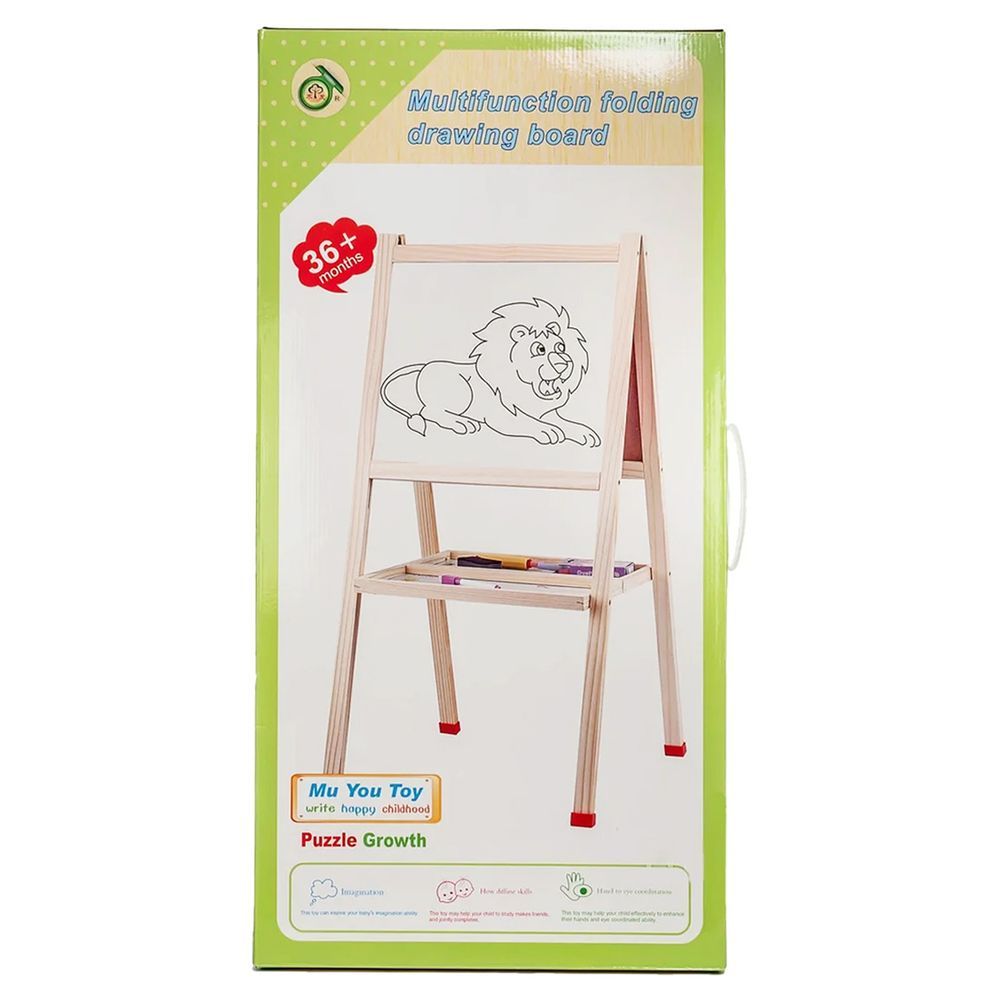 Factory Price - Foldable Magnetic Wooden Easel Board w/ Accessories