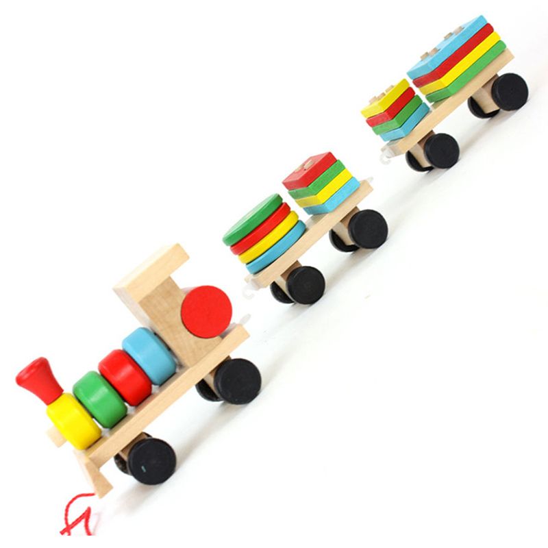 Factory Price - Wooden Pull Along Puzzle Train Set