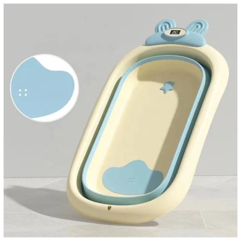 Bumble & Bird - Foldable Bathtub w/ Digital Thermometer - Light Blue