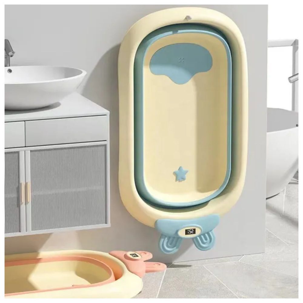 Bumble & Bird - Foldable Bathtub w/ Digital Thermometer - Light Blue