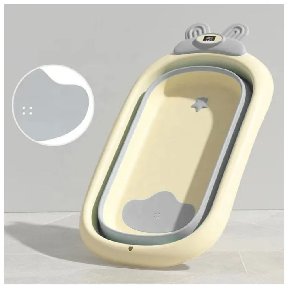 Bumble & Bird - Foldable Bathtub w/ Digital Thermometer - Light Grey