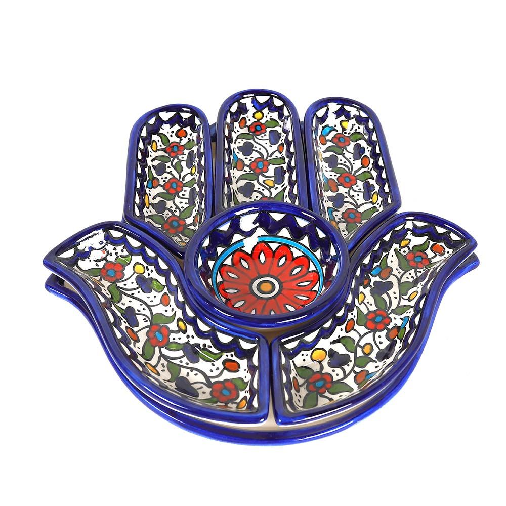 Fyrouzi - Fatima & Hamsa Hand Serving Plate - 30 cm