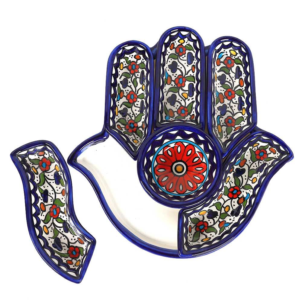 Fyrouzi - Fatima & Hamsa Hand Serving Plate - 30 cm