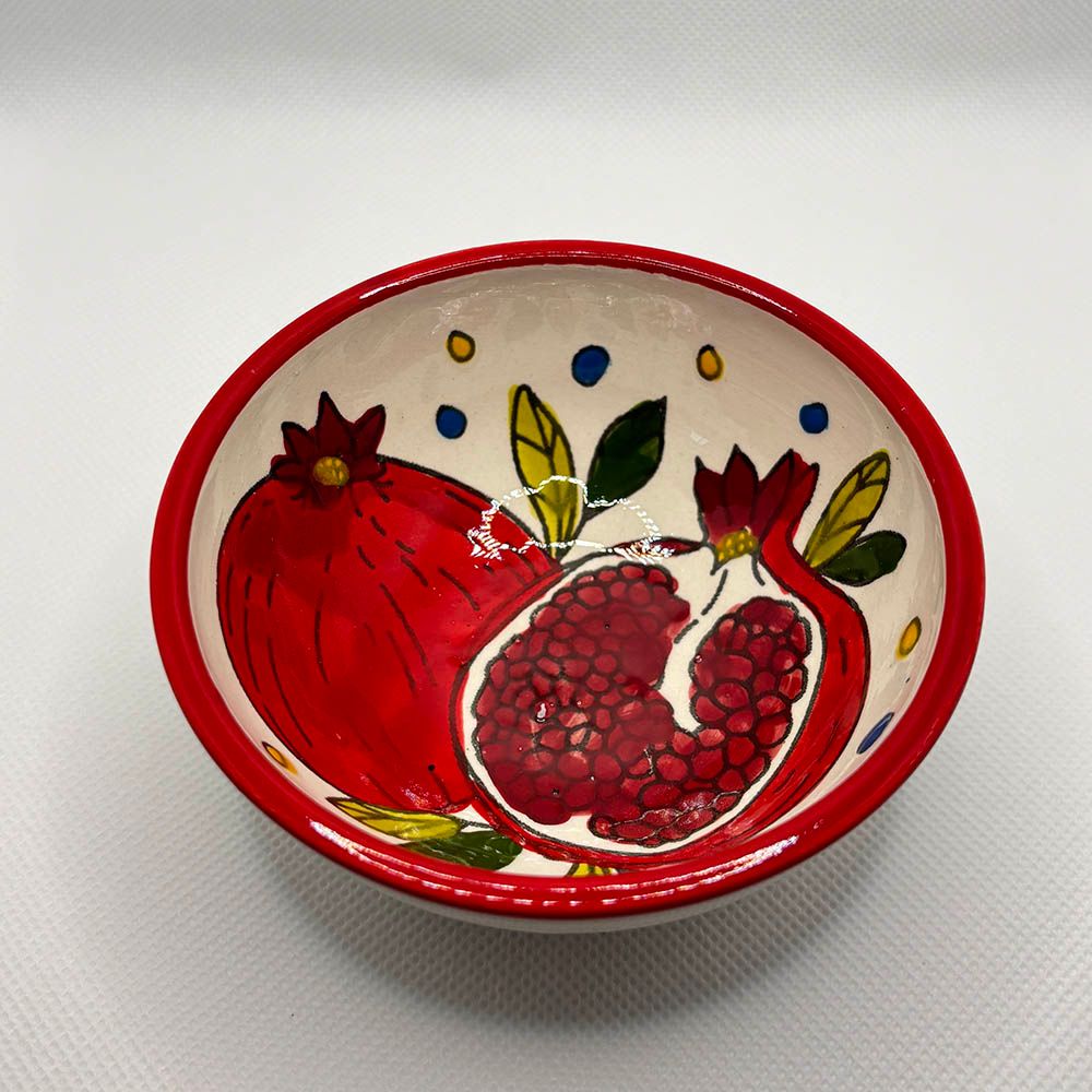 Fyrouzi - Handmade Ceramic Pomegranate Deep Bowl - 9 cm