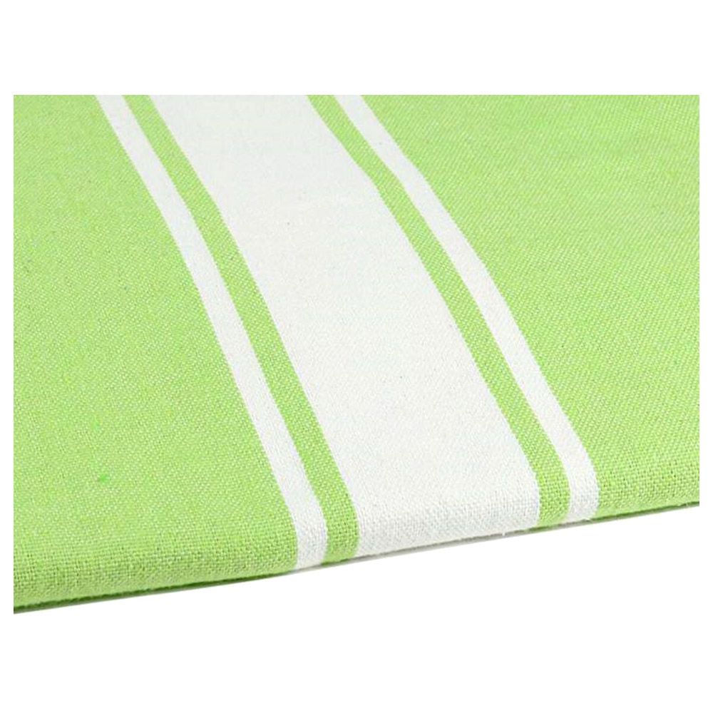 Hammam Corner - 100% Recycled Cotton Classic Beach Towel - Light Green