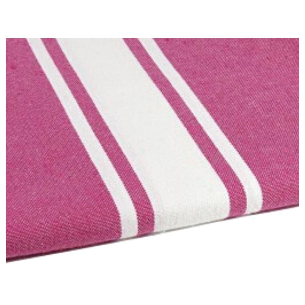 Hammam Corner - 100% Recycled Cotton Classic Beach Towel - Fushia