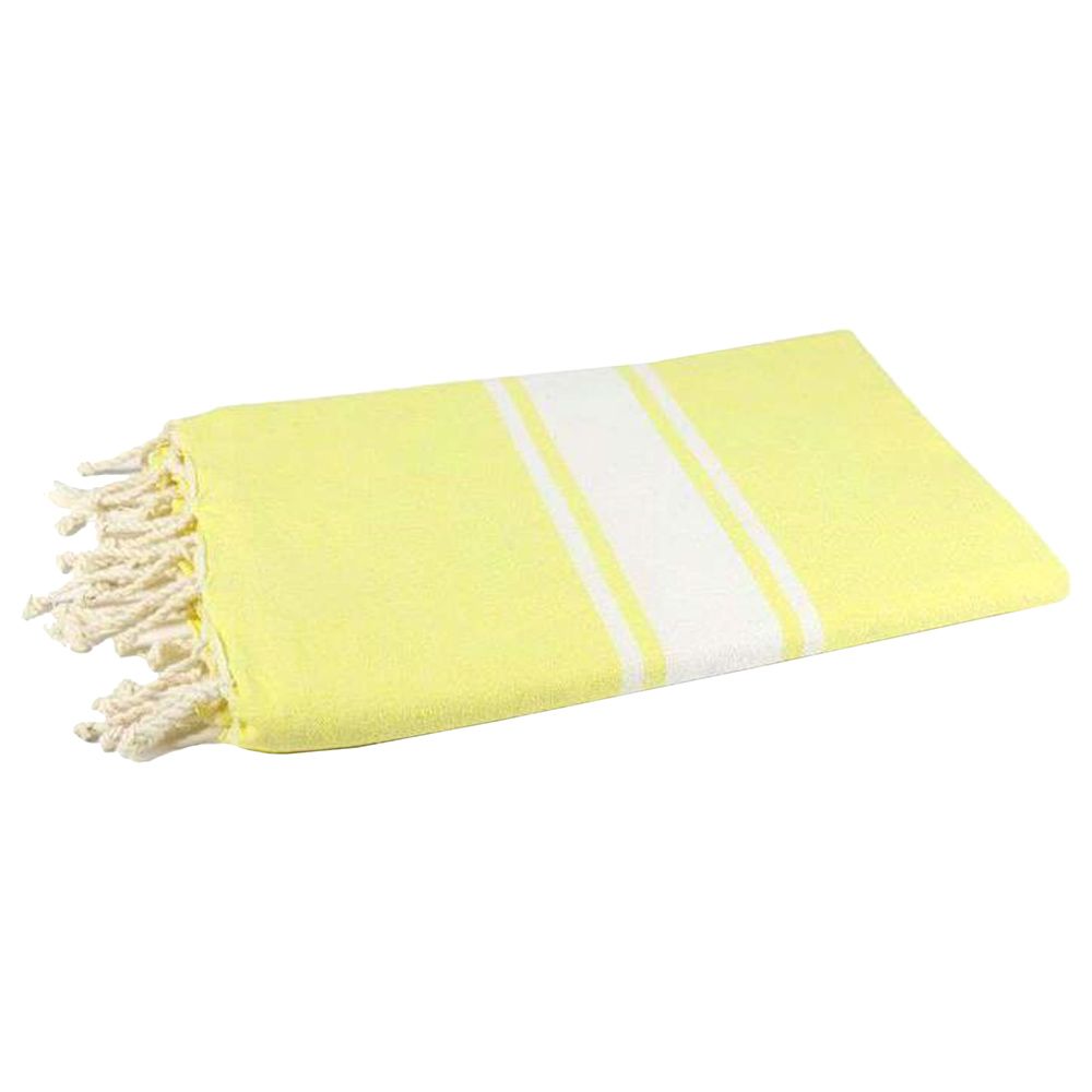 Hammam Corner - 100% Recycled Cotton Classic Beach Towel - Yellow