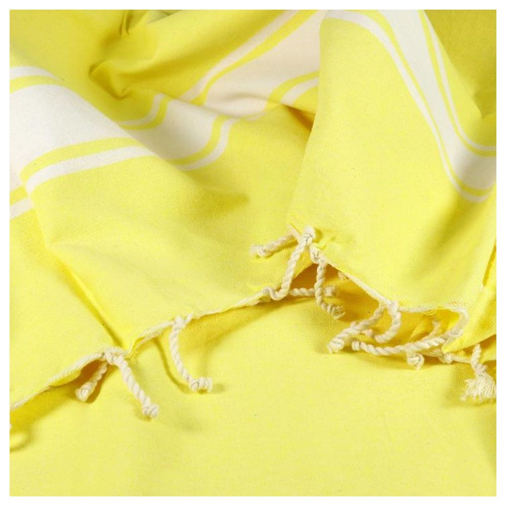 Hammam Corner - 100% Recycled Cotton Classic Beach Towel - Yellow