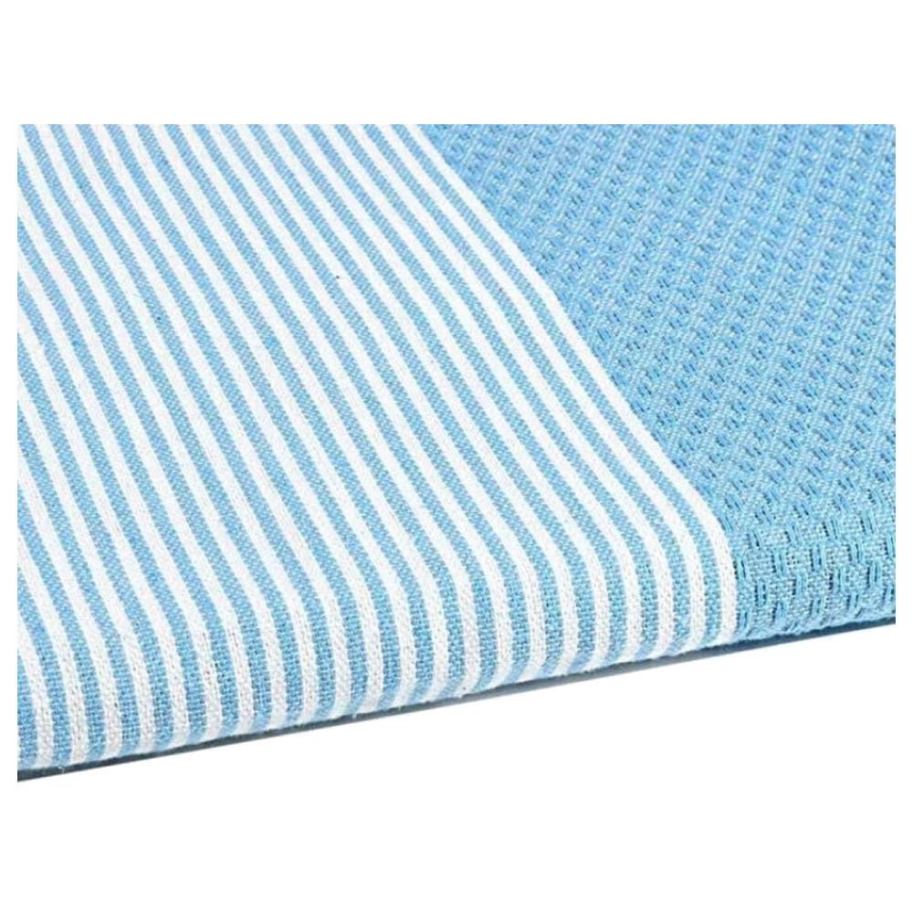 Hammam Corner - 100% Recycled Cotton Honeycomb Beach Towel - Sky Blue