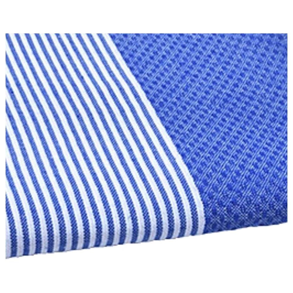 Hammam Corner - 100% Recycled Cotton Honeycomb Beach Towel - Blue Ocean