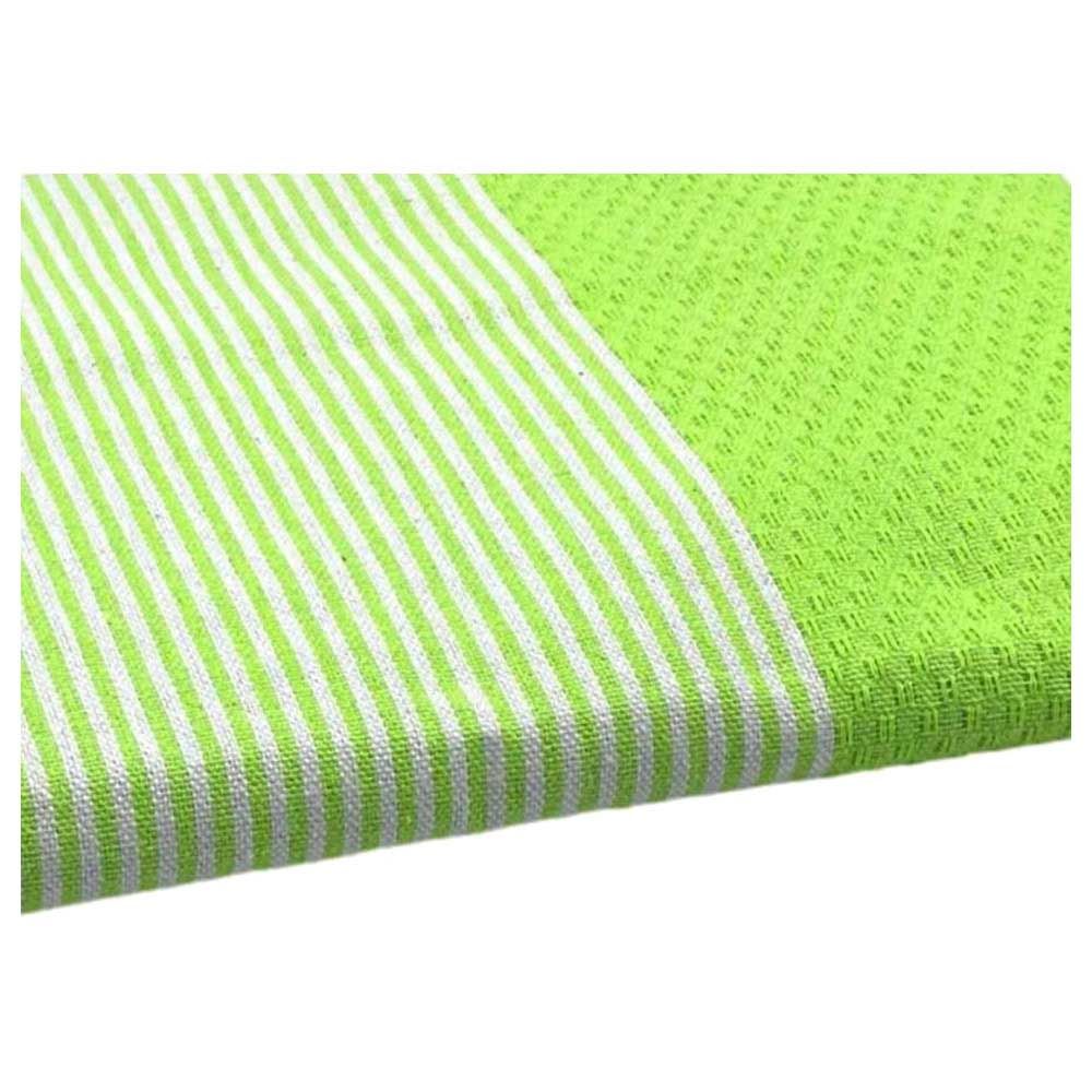 Hammam Corner - 100% Recycled Cotton Honeycomb Beach Towel - Green