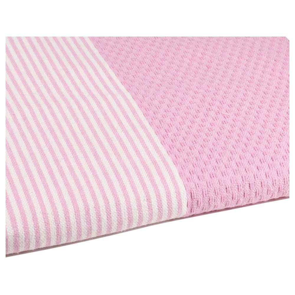 Hammam Corner - 100% Recycled Cotton Honeycomb Beach Towel - Pink