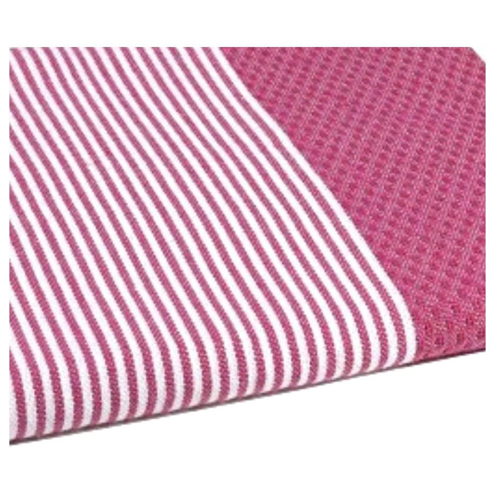 Hammam Corner - 100% Recycled Cotton Honeycomb Beach Towel - Fushia