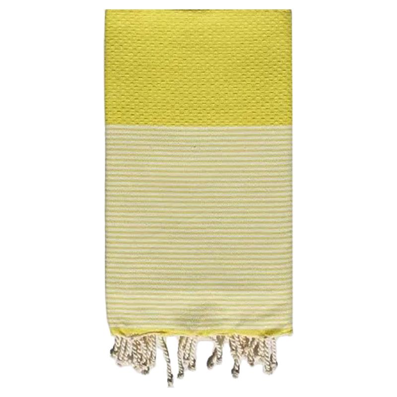 Hammam Corner - 100% Recycled Cotton Honeycomb Beach Towel - Yellow