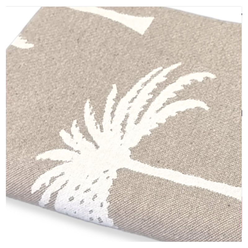 Hammam Corner - 100% Recycled Cotton Palm Beach Towel - Beige